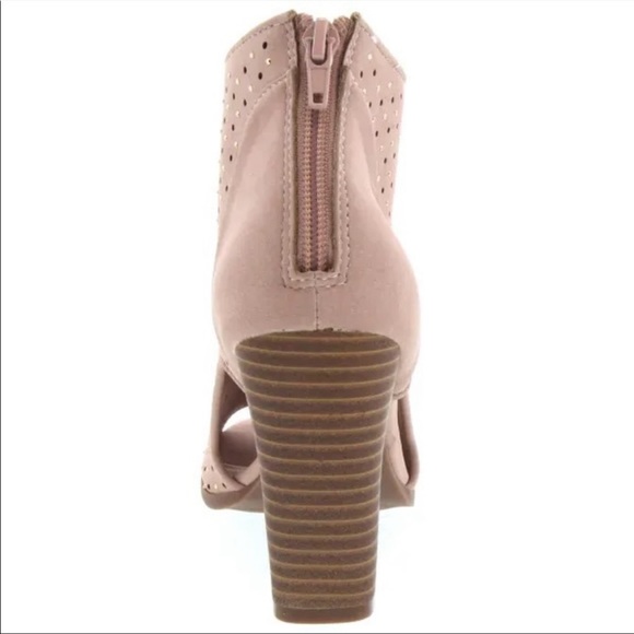 NIB open toe booties embellished dark blush - Picture 3 of 8